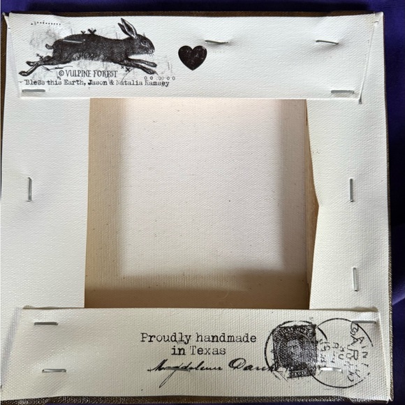 Vulpine Forest Whimsical Rabbit Butterfly Indie Art Studio Handmade Canvas 🐇 - Picture 2 of 5